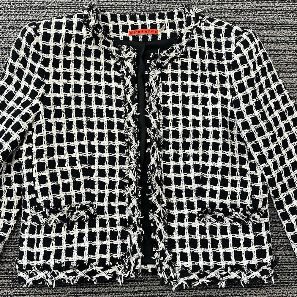 🔥🔥🔥Alice + Olivia Plaid Tweed Style Blazer Jacket